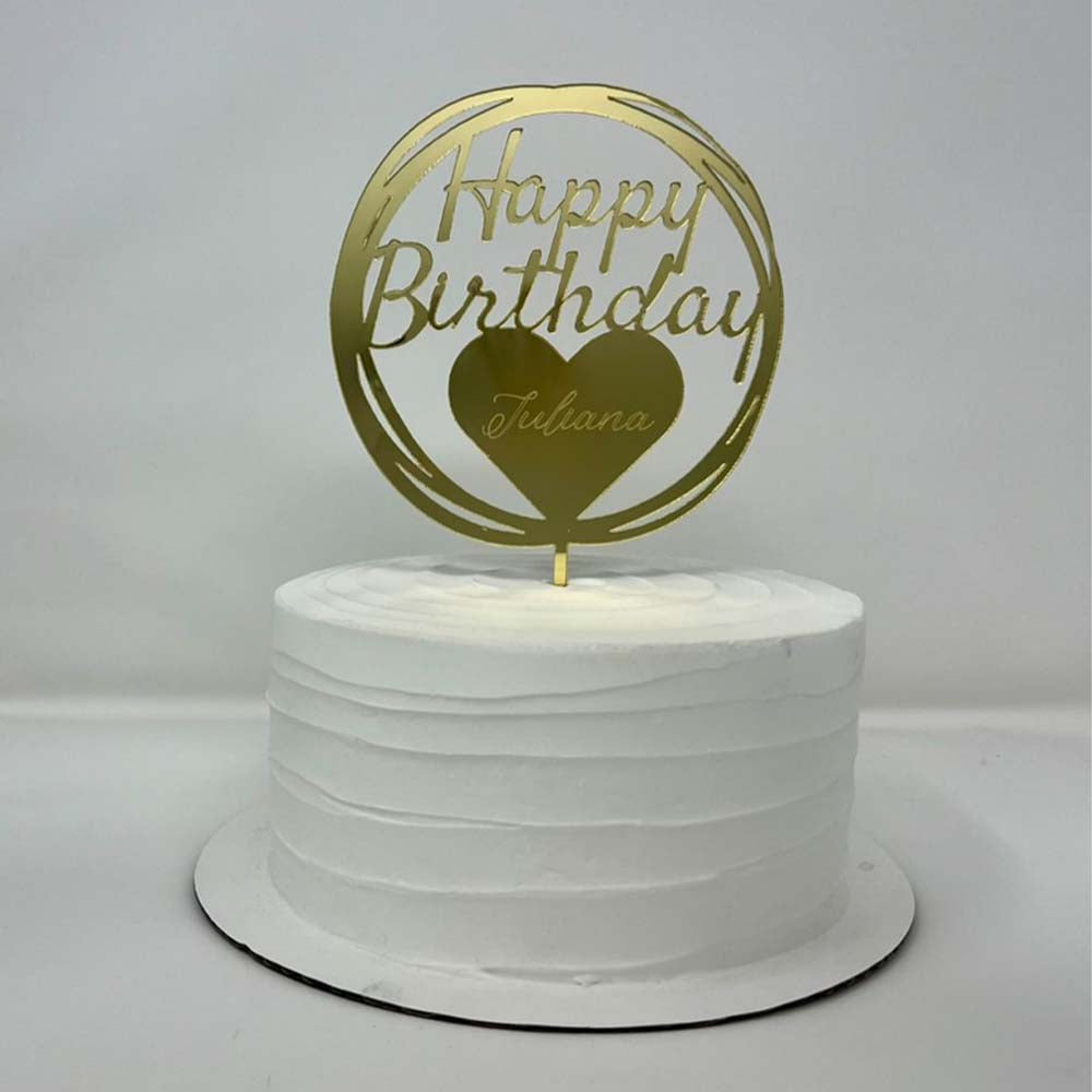 Happy Birthday Cake Topper - Mirror