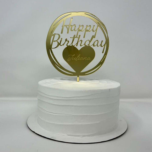 Happy Birthday Cake Topper - Mirror